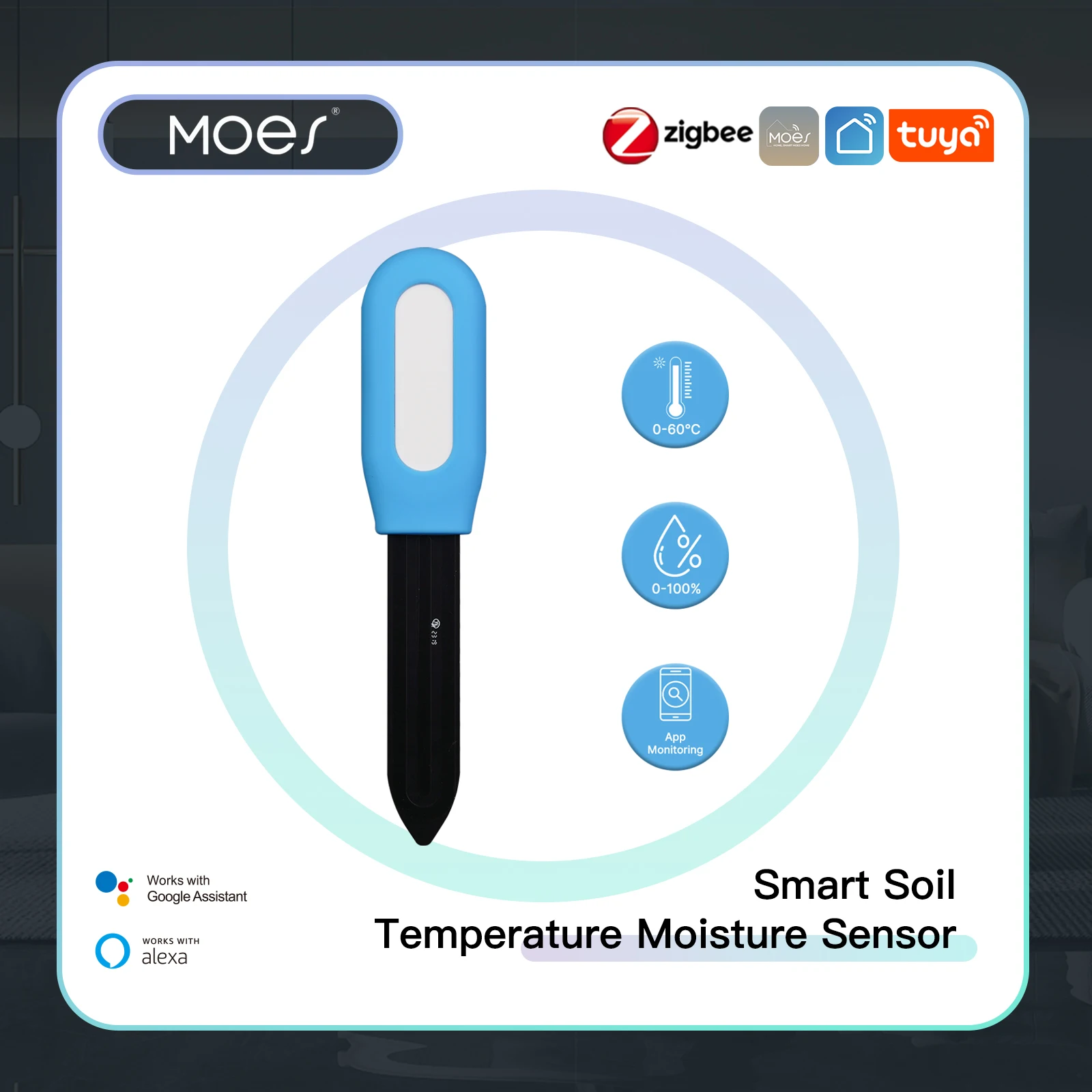 Smart Garden Sensors - MOES Smart ZigBee Soil Temperature Meter