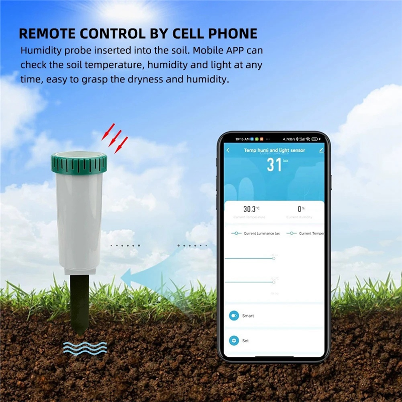 Smart Garden Sensors - Zigbee Smart 4 In 1 Soil