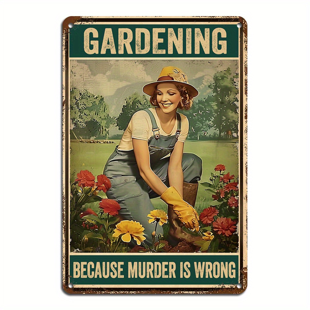 Vintage Gardening Tin Sign - 